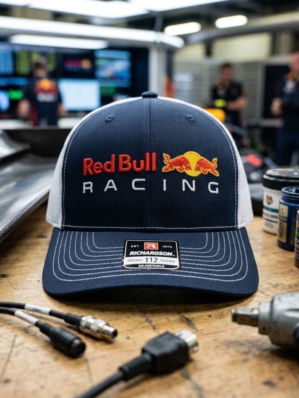 Red Bull Racing Hat F1 Embroidered Richardson 112 Navy Blue White Trucker Cap